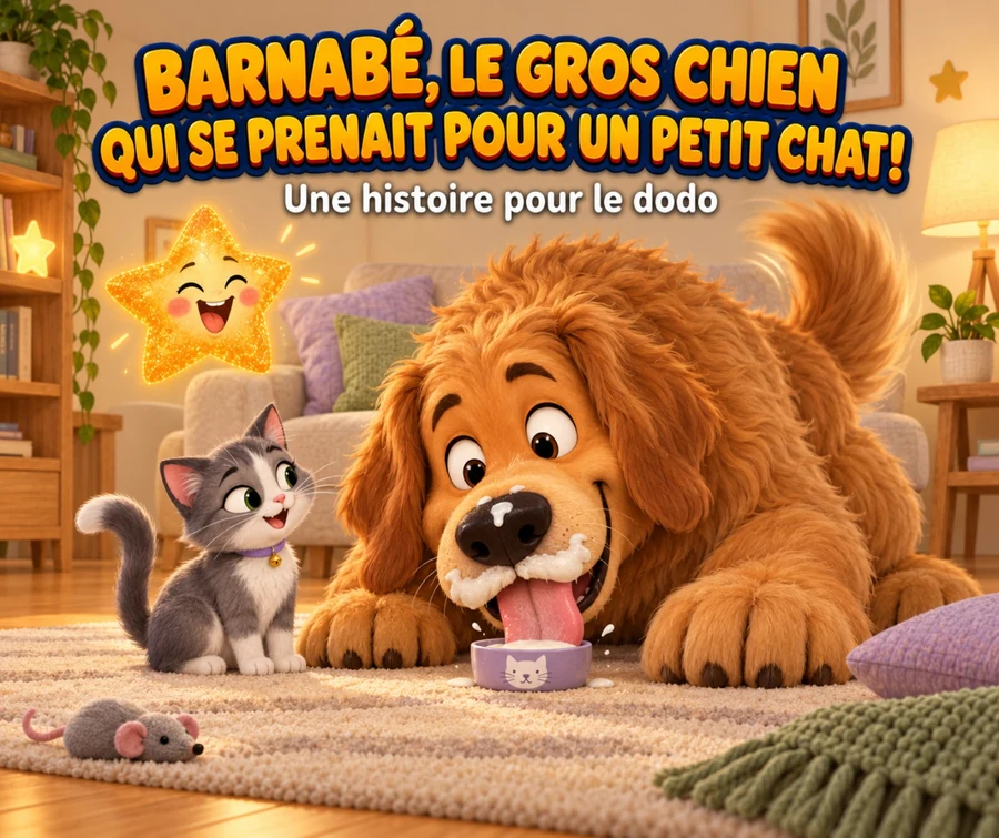 Couverture : Barnabé, le gros chien qui se prenait pour un petit chat !
